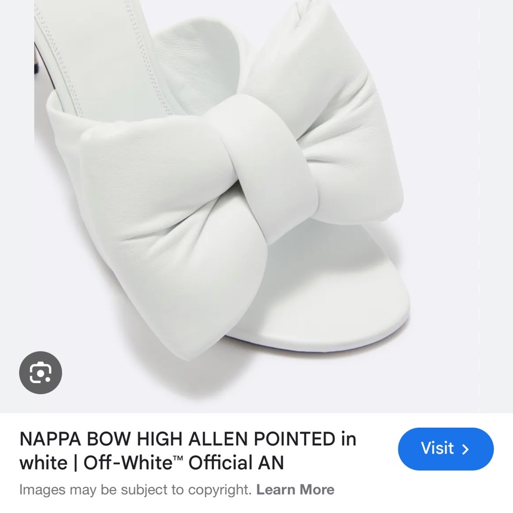 Off-White Women's White Nappa Bow High Heels. NWOT, never worn. Size 10